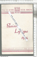 PG / Vintage // PROGRAMME Théâtre OPERA BAYONNE 1944  LA TOSCA // - Programma's