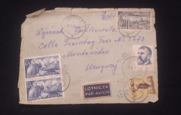 C) 1956. POLAND, AIR MAIL SENT TO URUGUAY, MULTIPLE STAMPS - Uruguay