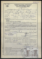 Belgium Parcel Stamps Sc. Q348 On Document DC1724 “Certificate For Obtaining A Social Subscription" Tuin-Nord 30.11.65. - Documenti & Frammenti