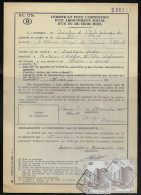 Belgium Parcel Stamps Sc. Q348 On Document DC1724 “Certificate For Obtaining A Social Subscription" Marchienne-au-Pont - Documentos & Fragmentos