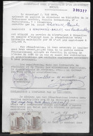 Belgium Parcel Stamps Sc. Q348 On Document DC1724 “Certificate For Obtaining A Social Subscription" Charleroi 2.12.65. - Dokumente & Fragmente