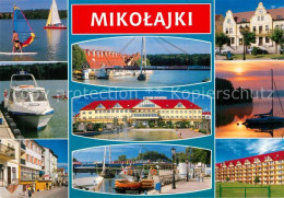 73597139 Mikolajki Ostpreussen Teilansichten Hotel Wasserspiele Hafen Fahrgastsc - Poland