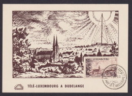 Luxemburg 536 Fernsehen Fernesehsender Düdelingen Selt. Maximumkarte 1.9.1955 - Cartas & Documentos