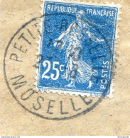 Fragment Avec Cachet Petite Rosselle  Moselle -  Semeuse - Briefe U. Dokumente