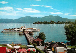 73596720 Chiemsee Mit Fraueninsel Und Blick Auf Hochfelln Und Hochgern Faehre Ch - Sonstige & Ohne Zuordnung