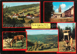 73596680 Langfurth Ansbach Panorama Kirche Hirsch Im Nationalpark Im Sonnenwald  - Altri & Non Classificati