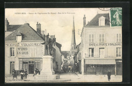 CPA Pithiviers, Statue De L`Agronome Du Hamel, Rue De La Couronne  - Pithiviers