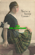 R604287 You Re A Bonnie Lassie. Tuck. Hand Coloured Photogravure. Postcard No. 4 - Monde