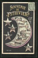 CPA Pithiviers, La Gare, L'Eglise, Monument  - Pithiviers