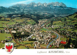73595567 Kitzbuehel Tirol Fliegeraufnahme Mit Schwarzsee Und Kaisergebirge Kitzb - Andere & Zonder Classificatie