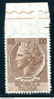 Siracusana Lire 100 Stelle II Dent. 13,1/4 Non Dent. In Alto - Variétés Et Curiosités