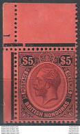 1924 British Honduras 5$ Purple And Black-red Af MNH SG N. 125 - Sonstige & Ohne Zuordnung