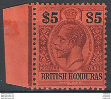 1913 British Honduras $5 Purple And Black-red Bf MNH SG N. 110 - Sonstige & Ohne Zuordnung