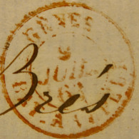 A539 - POSTE MARITIME - Lettre (LAC) GÊNES (9 JUILLET 1863) à NICE Par BATEAU à VAPEUR (LIGNE D'ITALIE) - Posta Marittima