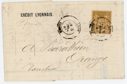 PERFIN PERFORE RHONE LAC 1884 LYON 30C SAGE TYPE 2 PERFORE CL CREDIT LYONNAIS AGENCE DE LYON - 1876-1898 Sage (Tipo II)