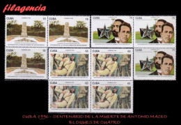 CUBA. BLOQUES DE CUATRO. 1996-21 CENTENARIO DE LA MUERTE DEL MAYOR GENERAL ANTONIO MACEO - Nuevos