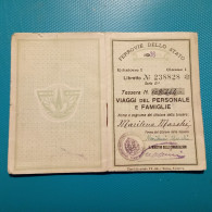 Libretto Ferrovie Dello Stato - Viaggi Del Personale E Famiglie 1936 - Documentos Históricos