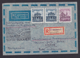 Flugpost Airmail DDR Einschreibe Brief Dresden Erstflug Berlin Prag Budapest - Brieven En Documenten