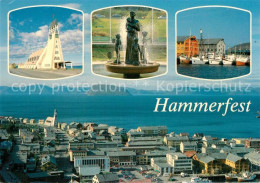73362116 Hammerfest Teilansichten Kirche Hafen Brunnen Hammerfest - Norway