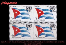 CUBA. BLOQUES DE CUATRO. 1997-13 CINCUENTENARIO DE LA ASOCIACIÓN CUBANA DE NACIONES UNIDAS - Unused Stamps