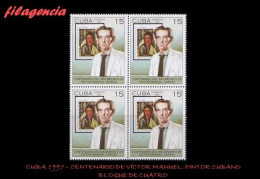 CUBA. BLOQUES DE CUATRO. 1997-29 CENTENARIO DEL PINTOR CUBANO VÍCTOR MANUEL GARCÍA - Unused Stamps