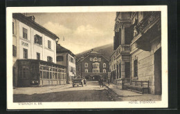 AK Steinach A. Br., Strassenpartie Mit Hotel Steinbock Und Post  - Sonstige & Ohne Zuordnung