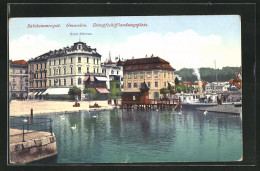 AK Gmunden, Dampfschifflandeplatz, Hotel Schwan  - Other & Unclassified