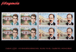 CUBA. BLOQUES DE CUATRO. 1998-18 45 ANIVERSARIO DEL ASALTO AL CUARTEL MONCADA - Ungebraucht