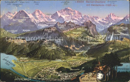 12044065 Interlaken BE Panoramakarte Seen Und Alpen Interlaken - Altri & Non Classificati