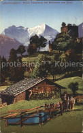 12042185 Loetschbergbahn Ruine Tellenburg Mit Balmhorn Und Altels Loetschbergbah - Sonstige & Ohne Zuordnung