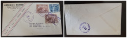 O) 1939 EL SALVADOR,  PANCHIMALCO CHURCH, US COSTITUCION, IZOTE FLOWER, ANTONIO E.  DABOUB ZACATECOLUCA, AIRMAIL CIRCULA - El Salvador