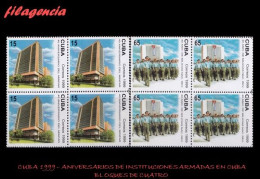 CUBA. BLOQUES DE CUATRO. 1999-25 40 ANIVERSARIO DE INSTITUCIONES ARMADAS CUBANAS - Nuovi