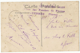 YONNE CP 1915 AUXERRE UFF HOPITAL N°107 AUXERRE - Guerre De 1914-18