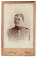 Fotografie Adalbert Wernern, München, Soldat In Uniform Mit Schnauzbart  - Anonyme Personen