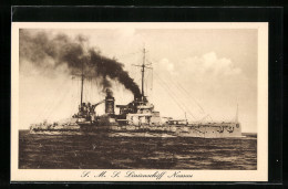 AK S. M. S. Linienschiff Nassau, Kriegsschiff Auf Hoher See  - Oorlog