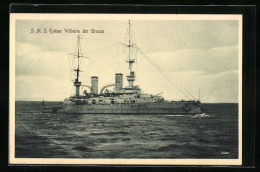 AK Kriegsschiff SMS Kaiser Wilhelm Der Grosse Auf Hoher See  - Oorlog