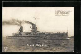 AK S. M. S. König Albert In Voller Fahrt  - Krieg