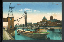 AK Neuss 1914 Hafen Mit Schiff Beim Be-/entladen, Coloriert (PK0312 - Other & Unclassified
