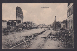 Ansichtskarte Lombartzyde Belgien Feldpost I.Weltkrieg Zerstörter Strassenzug - Autres & Non Classés