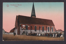 Deulemont Feldpost Frankreich Kirche Menschen Versammlung Gottesdiesnst - Lettres & Documents