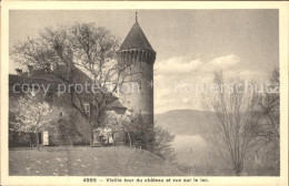 12014015 Neuchatel NE Vieille Tour Du Chateau Et Vue Sur Le Lac Neuchatel - Sonstige & Ohne Zuordnung