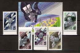 RUSSIA 1993●Space●Communication Satellites●Mi 301-05, Bl.4 MNH - Ungebraucht