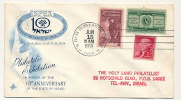 Etats Unis => Enveloppe - ISPEX CONVENTION - Exposition Philatélique 10eme Anniversaire D' Israël - 15 Juillet 1958 - Covers & Documents