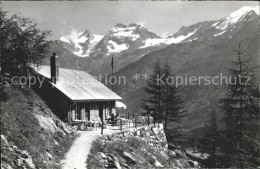 11902585 Saas-Fee Cafe Gletschergrotte Mit Fletschhorn Laquinhorn Weissmies Saas - Otros & Sin Clasificación