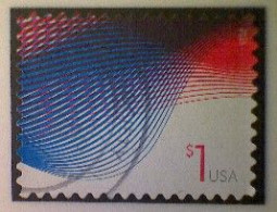 United States, Scott #4953, Used(o), 2015, Patriotic Waves, $1.00, Red And Blue - Gebraucht