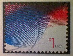 United States, Scott #4953, Used(o), 2015, Patriotic Waves, $1.00, Red And Blue - Oblitérés