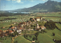 11896295 Gruyeres FR Au Fond Broc Et Lac De La Gruyere Gruyeres - Sonstige & Ohne Zuordnung