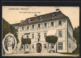 AK Marienbad, Goethe-Haus- U. Portrait  - Tschechische Republik