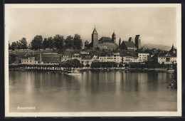 AK Rapperswil, Uferpartie Mit Hotel Schwanen Und Kirche  - Altri & Non Classificati