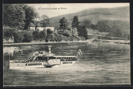 AK Hilwartshausen A. Weser, Flusspartie Mit Dampfer Graf Moltke  - Other & Unclassified